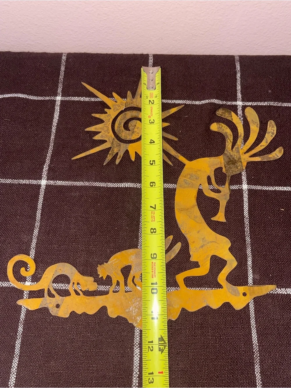 Kokopelli Flute Player and Sun Plasma Cut Metal Wall Art Interior/Exterior Patin